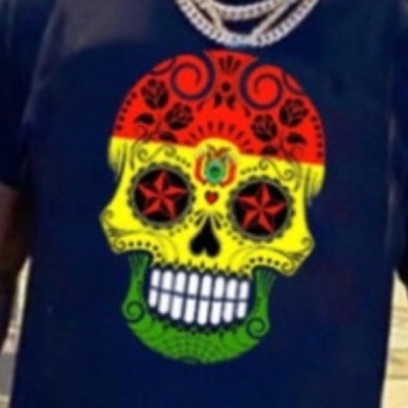Malcolm ❌ Sugar Skull Short Sleeve T-Shirt & Drawstring X Short - Picture 5 of 6
